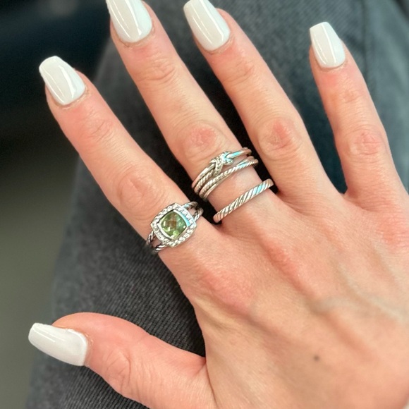 DY Petite Albion Ring with Prasiolite & Diamonds - Picture 6 of 16